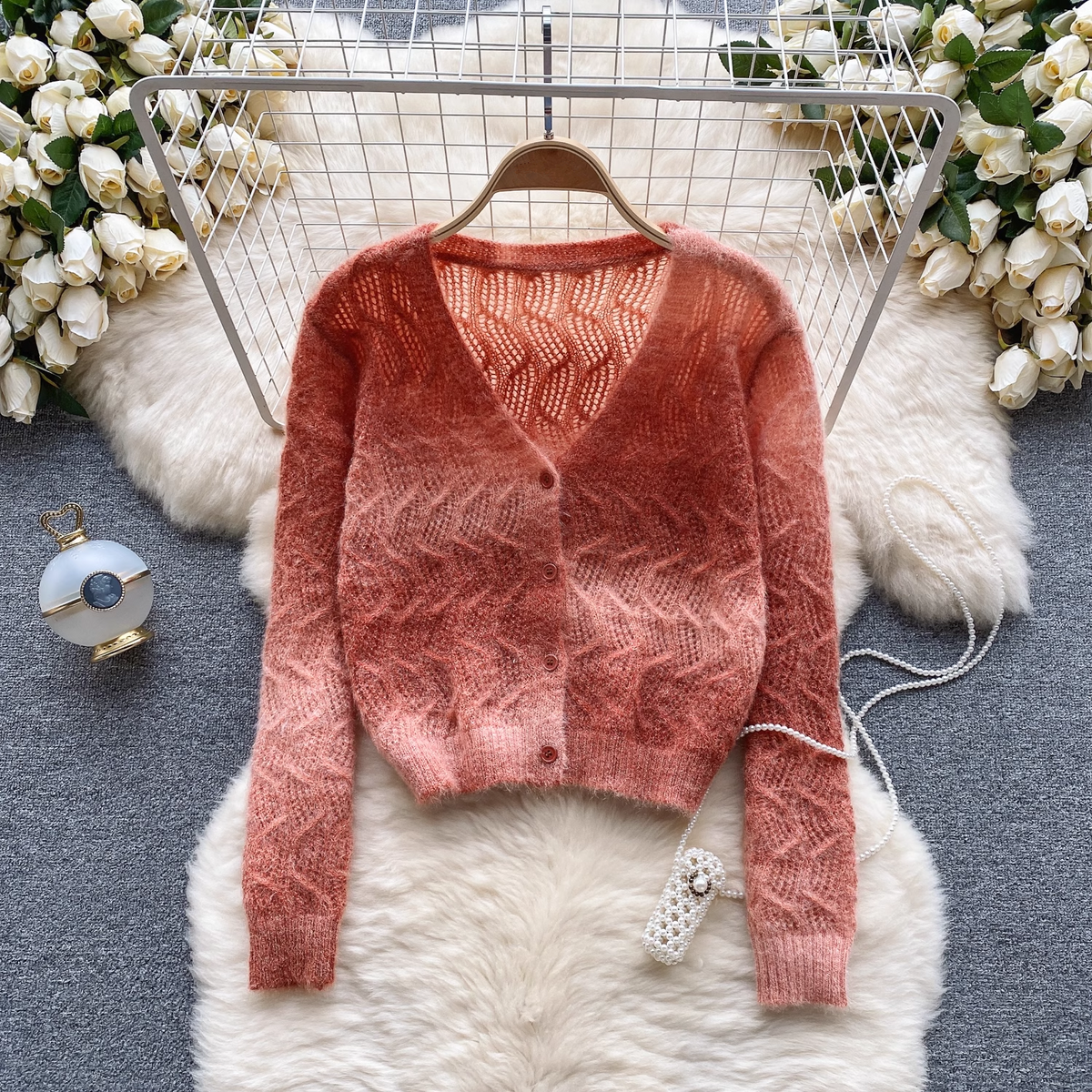 Autumn and winter sweet plush sweater jacket