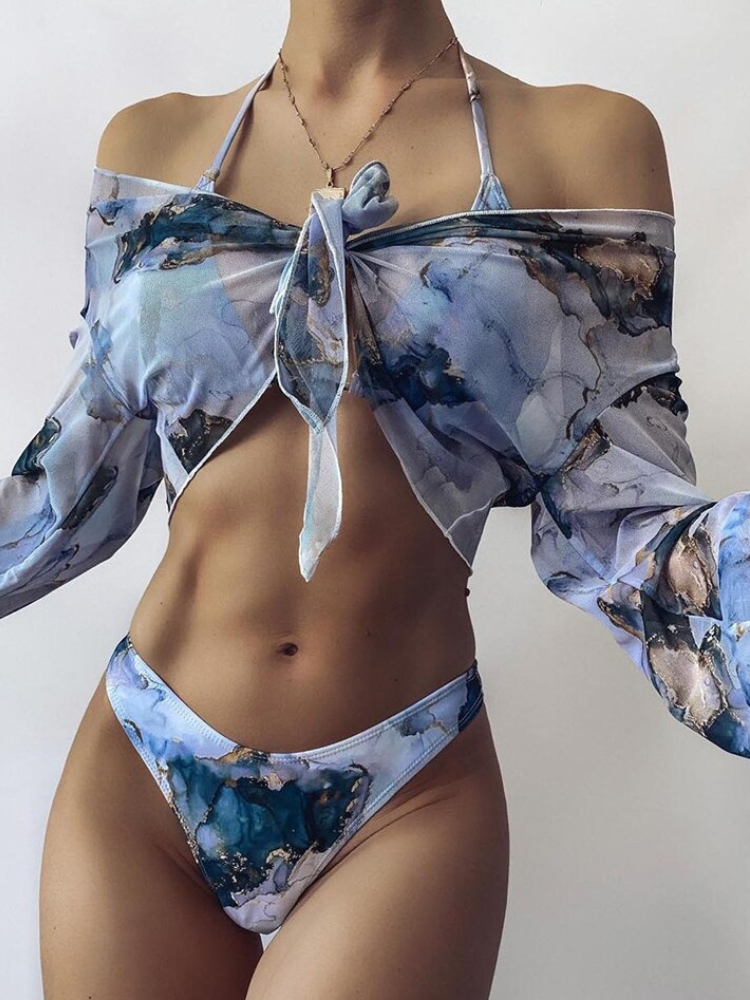 The Marbel Freedom Print Two Piece Bikini Set