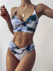 Conjunto de bikini de dos piezas con estampado Marbel Freedom