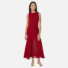 Simple temperament knitted sleeveless long dress
