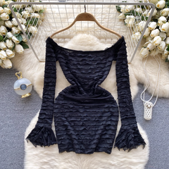 Black Long Sleeves Bodycon Dress