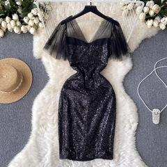 Black Sequins Dress