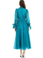 Lake blue flowing dress