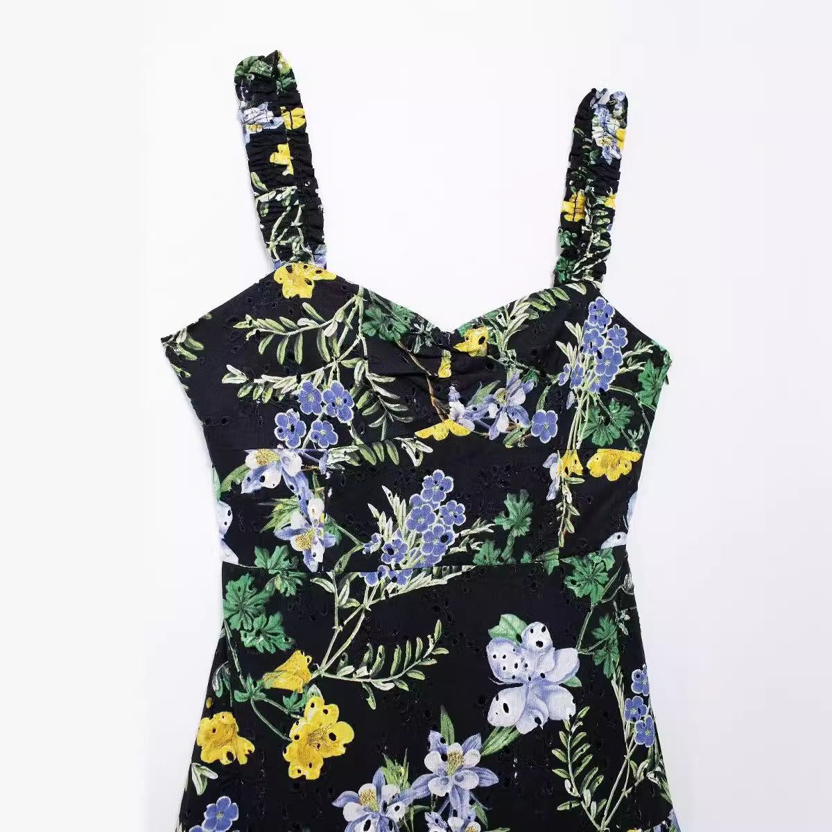 backless hollow y printed camisole MIDI dress