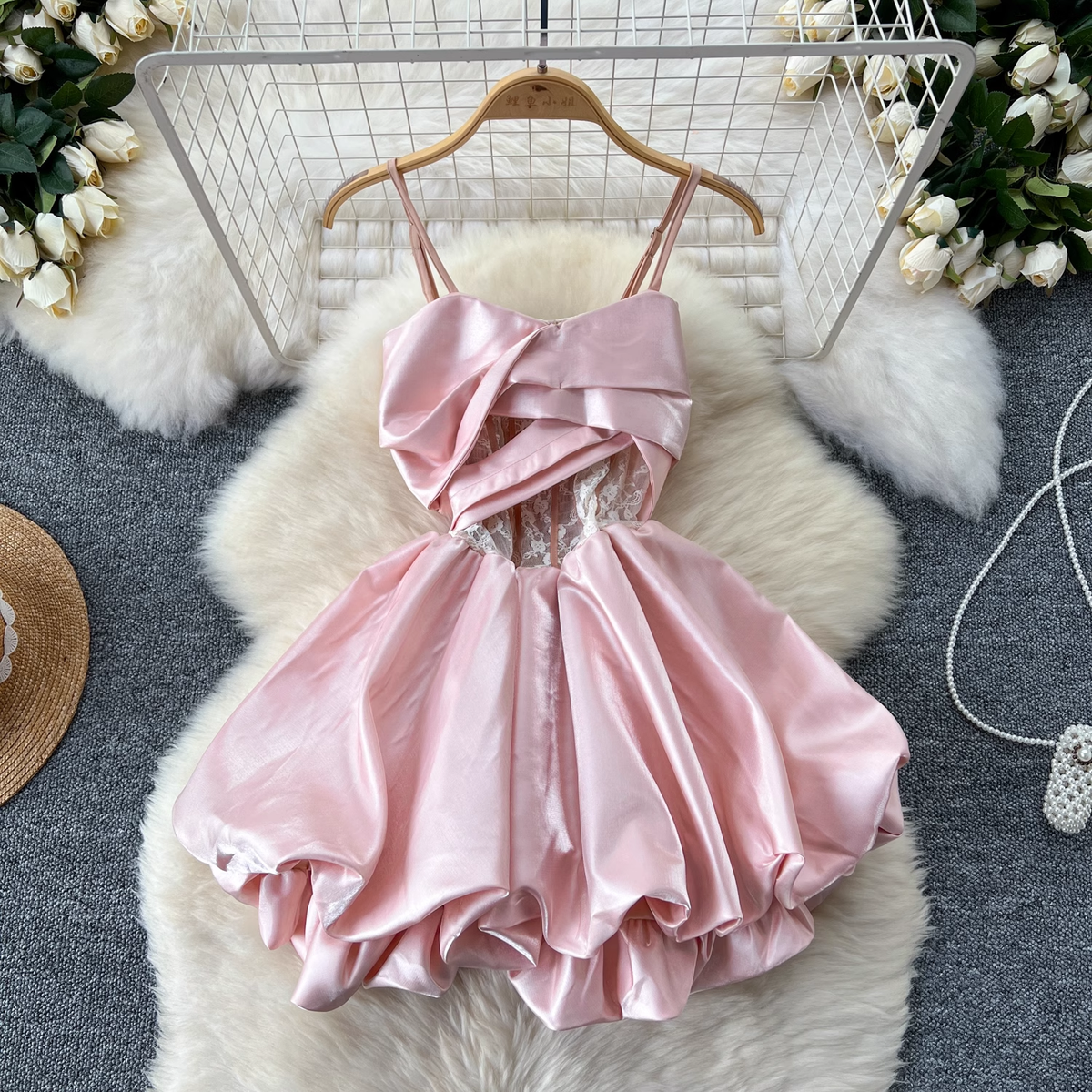 A-line Pink Party Dress