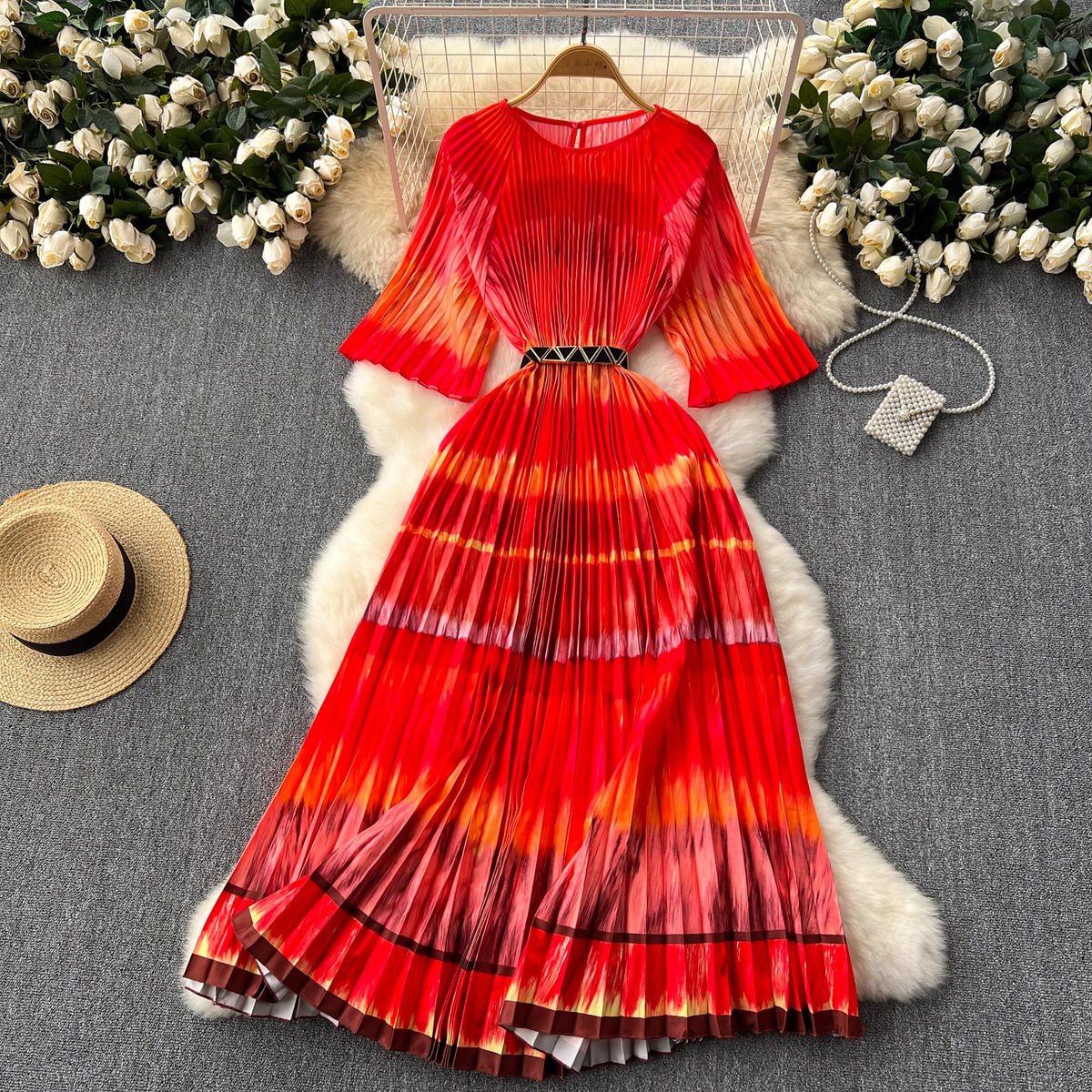 A-line pleated dress