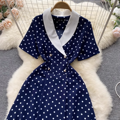 Polka Dot V-neck Summer Dress