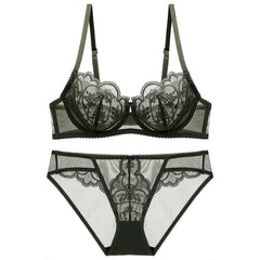 Petal Shaped Ultra-Thin Push-up Bra And Panty Set