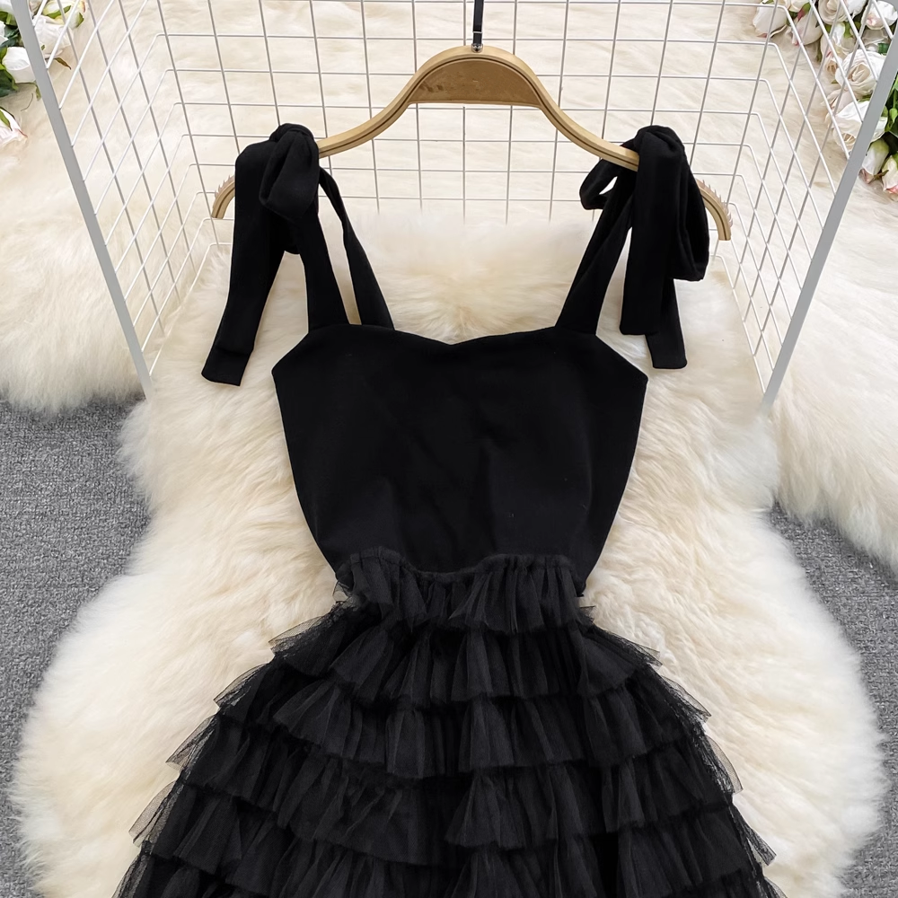 Black A-line Tulle Dress