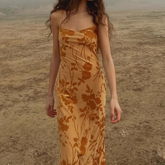 Printed suspender dress