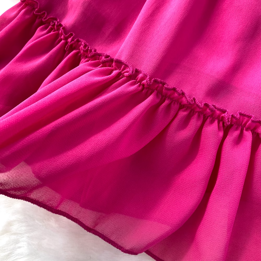 off-the-shoulder waistline slimming A-line dress with ruffles