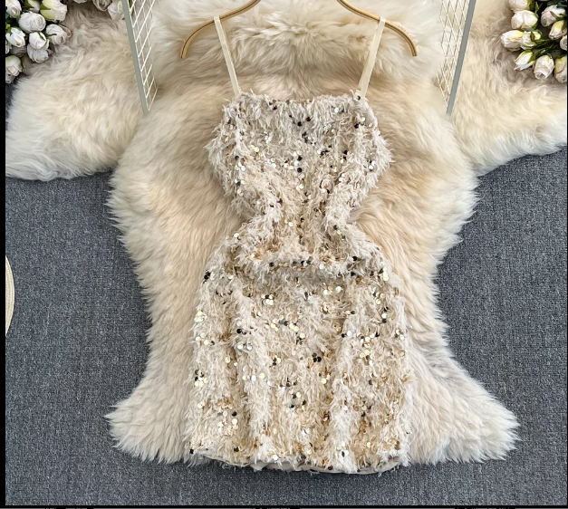 Sparkling sequin slip dress