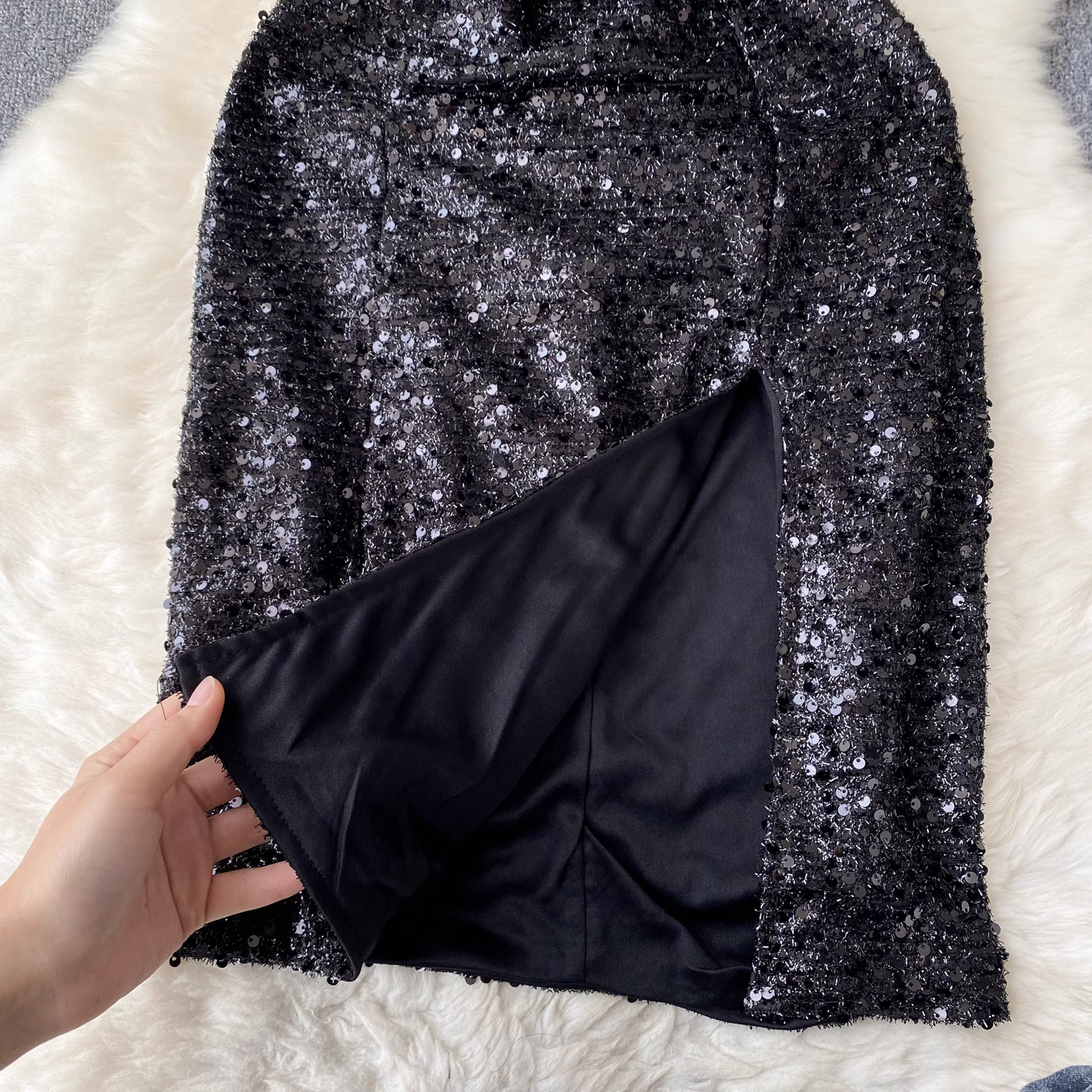 Black Sequins Dress