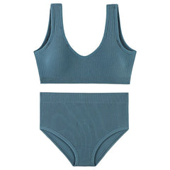 Seamless Wire Free U-Shaped Backless Lingerie Set