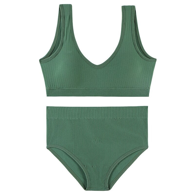 Seamless Wire Free U-Shaped Backless Lingerie Set