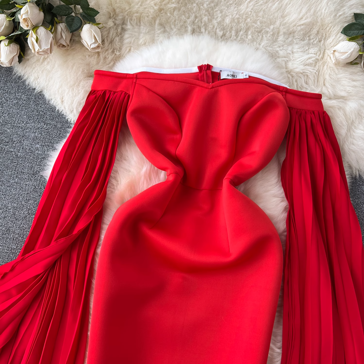 Off The Shoulder Red Party Dress