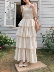 A-line tiered long dress