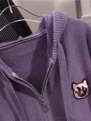 Women's thickened zipper hooded sweater