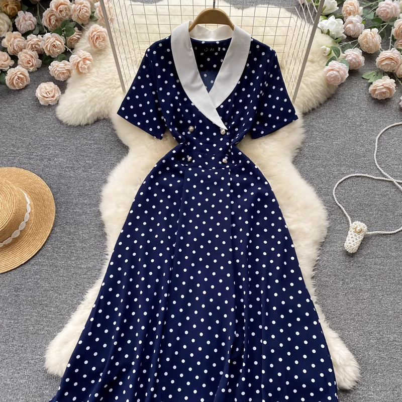 Polka Dot V-neck Summer Dress