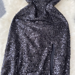 Black Sequins Dress