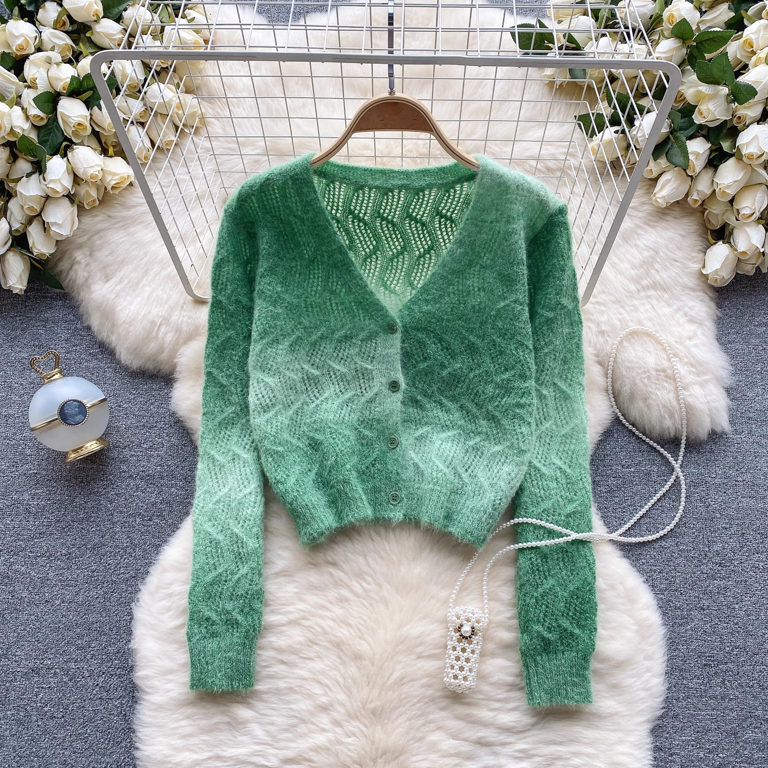 Autumn and winter sweet plush sweater jacket