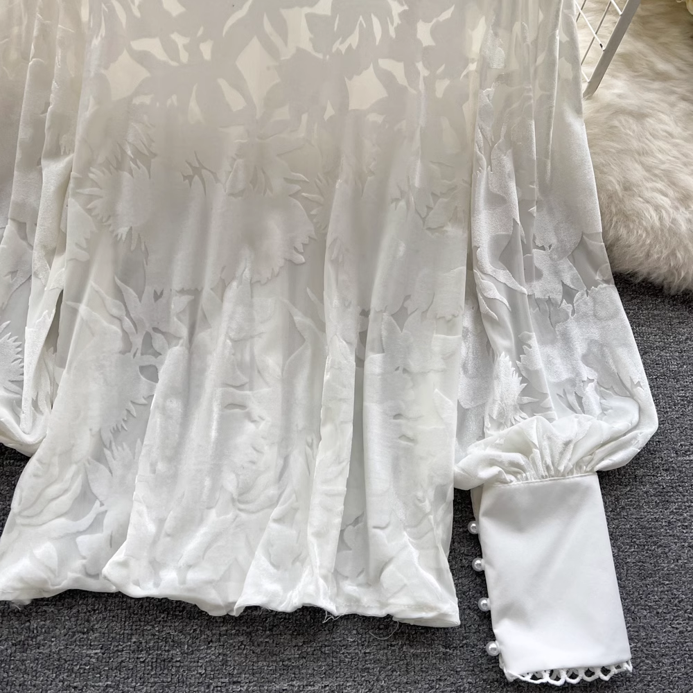 Women's Puff Sleeve Lace Blouses