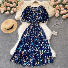 Cute Floral A Line Dress Dress