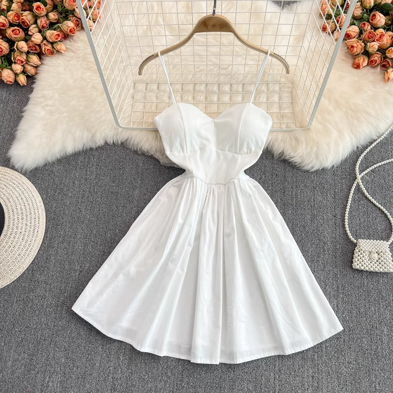 Vestido mini blanco corte A