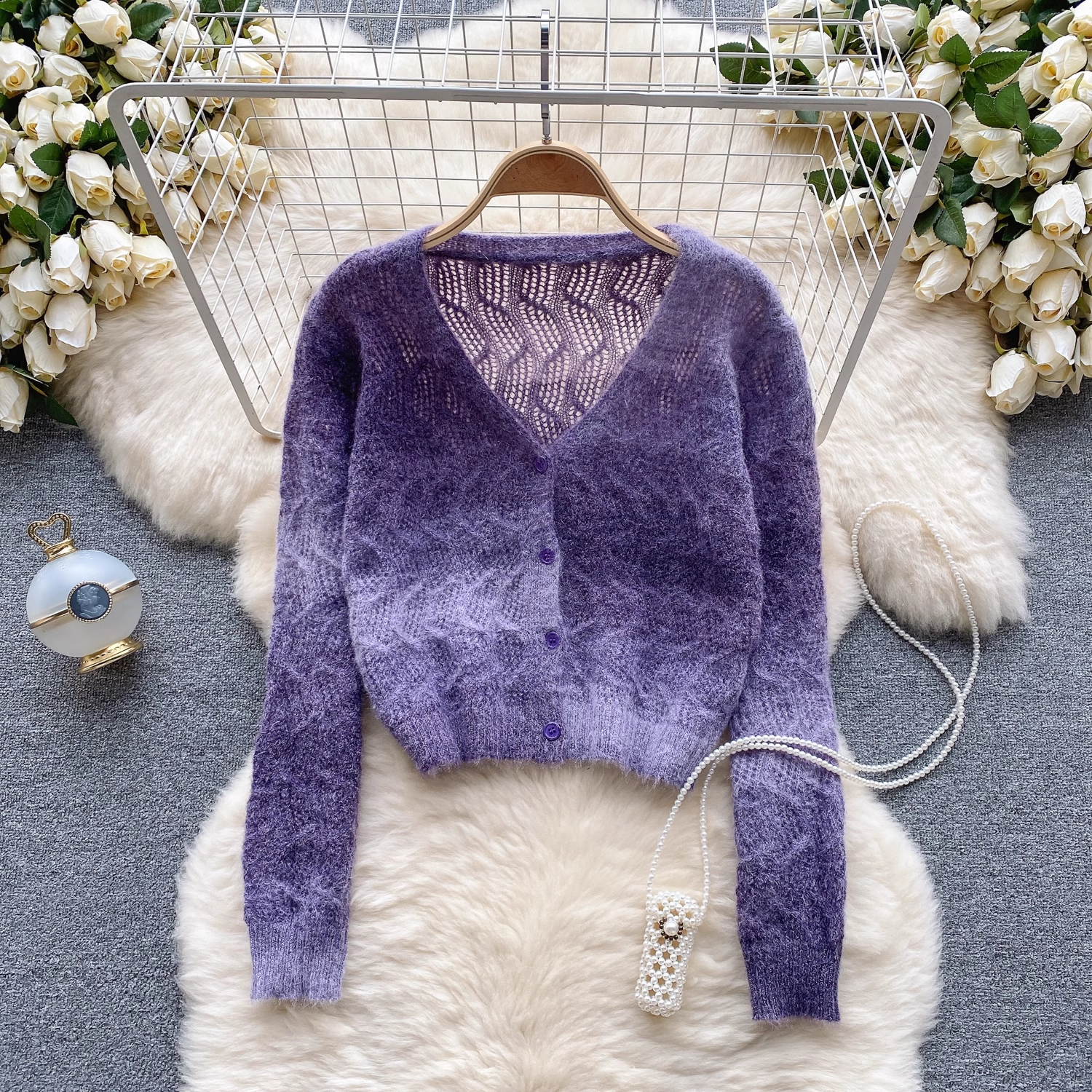 Autumn and winter sweet plush sweater jacket