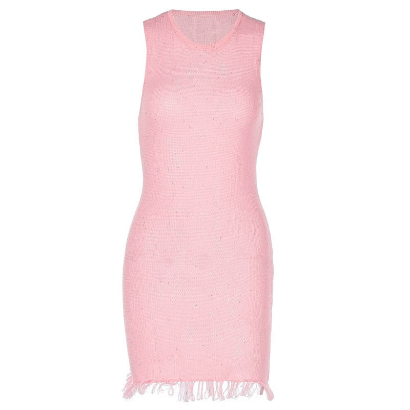 Round Neck Sleeveless Slim Fit Hip Dress