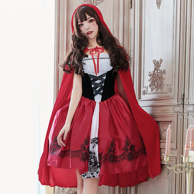 Red Riding Hood Cosplay Costume Halloween Dress