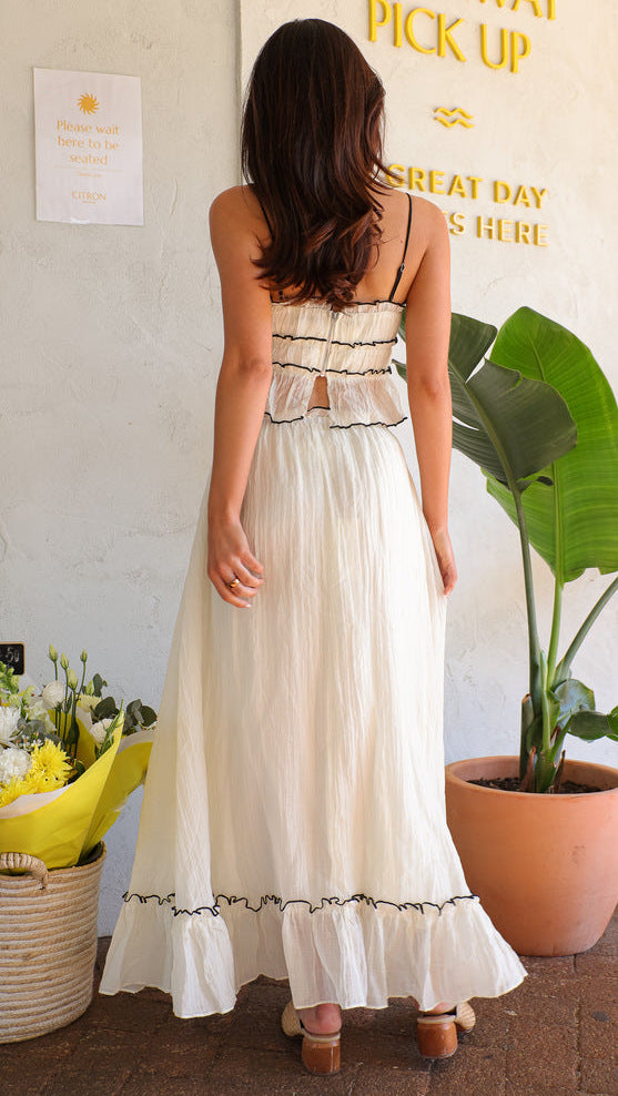 Suspender Bow Top Pleated Fairy Skirt Set