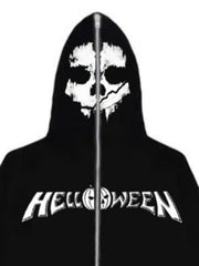 Y2K Zip Up Rhinestone Jacket Long Sleeve Halloween Top Sweatshirt Hoodies