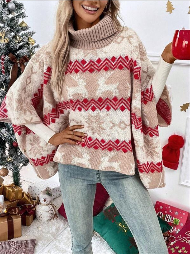 Rollkragenpullover mit Weihnachtsmotiv