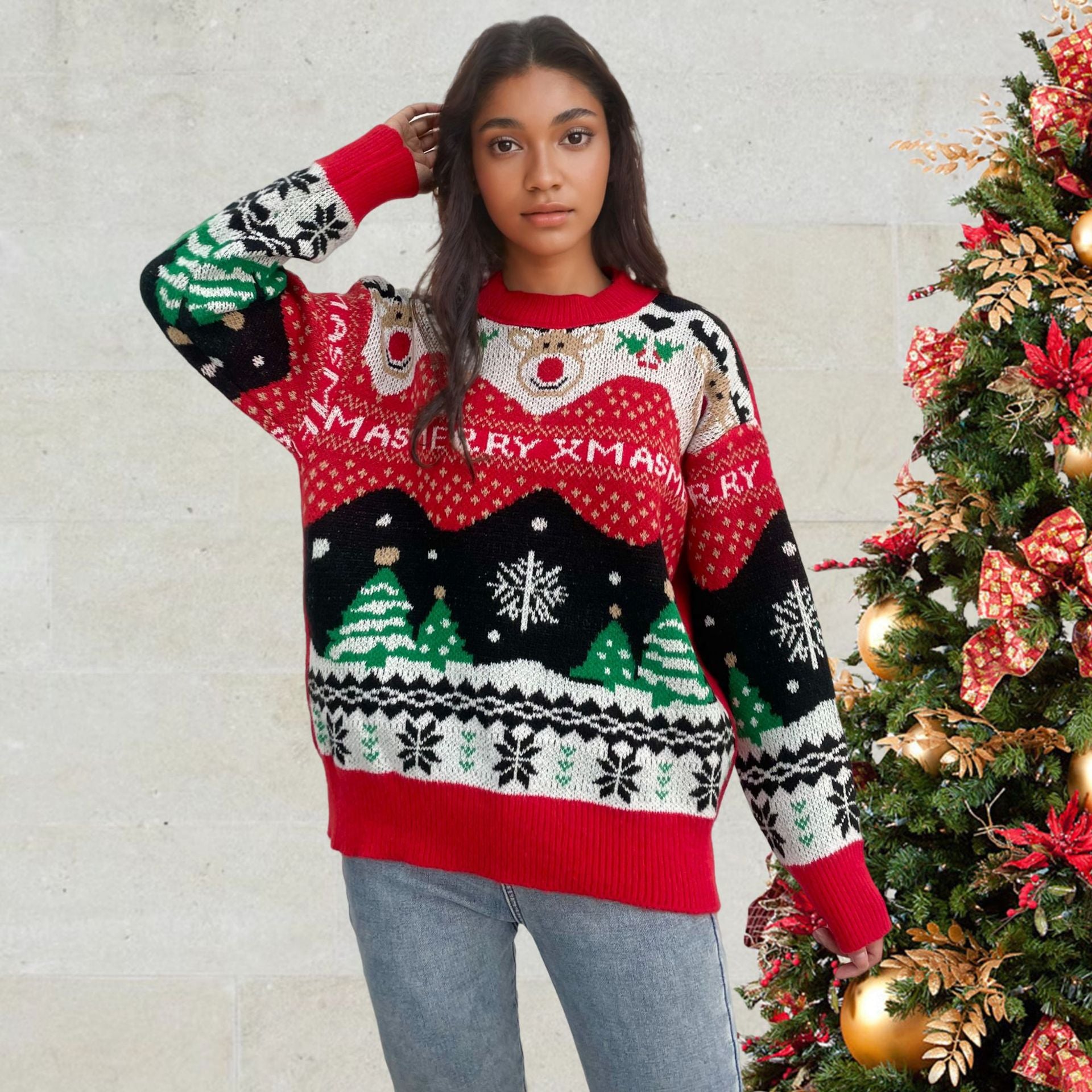 Christmas Festive Jumper Pretty Pullover Sweatshirt