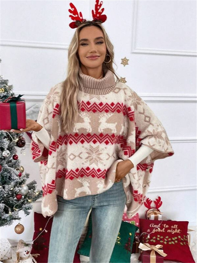 Rollkragenpullover mit Weihnachtsmotiv