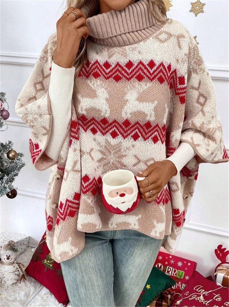 Rollkragenpullover mit Weihnachtsmotiv