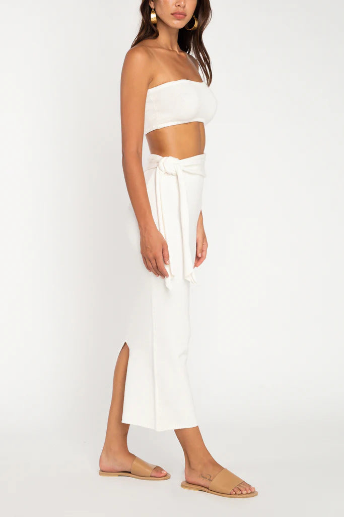 Hollow Backless Strapless Knitted Midi Dress