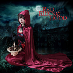 Red Riding Hood Cosplay Vampire Cape Shawl Halloween Dress