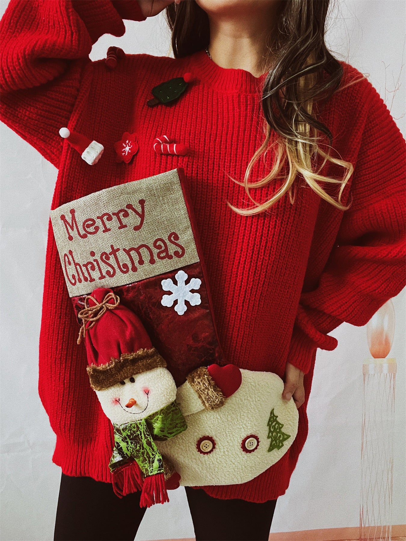 Christmas Sweater With Stocking Detail