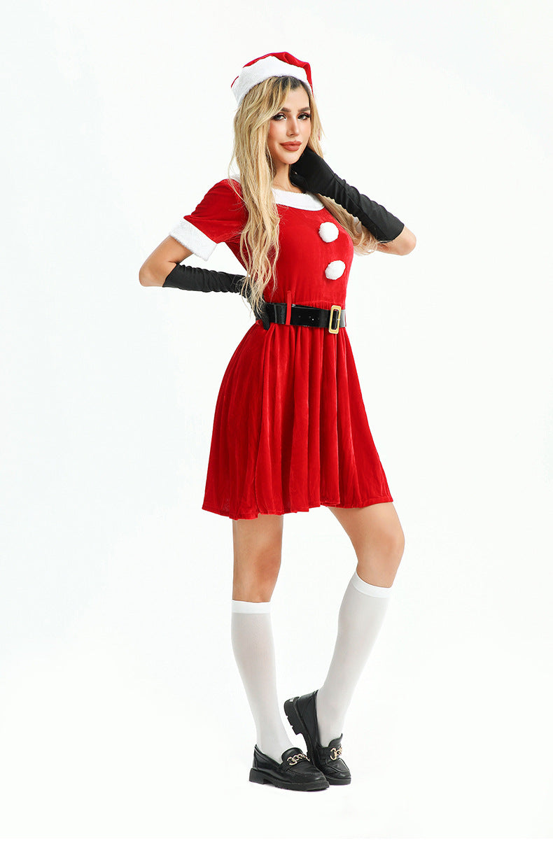 Vestido rojo de cosplay navideño