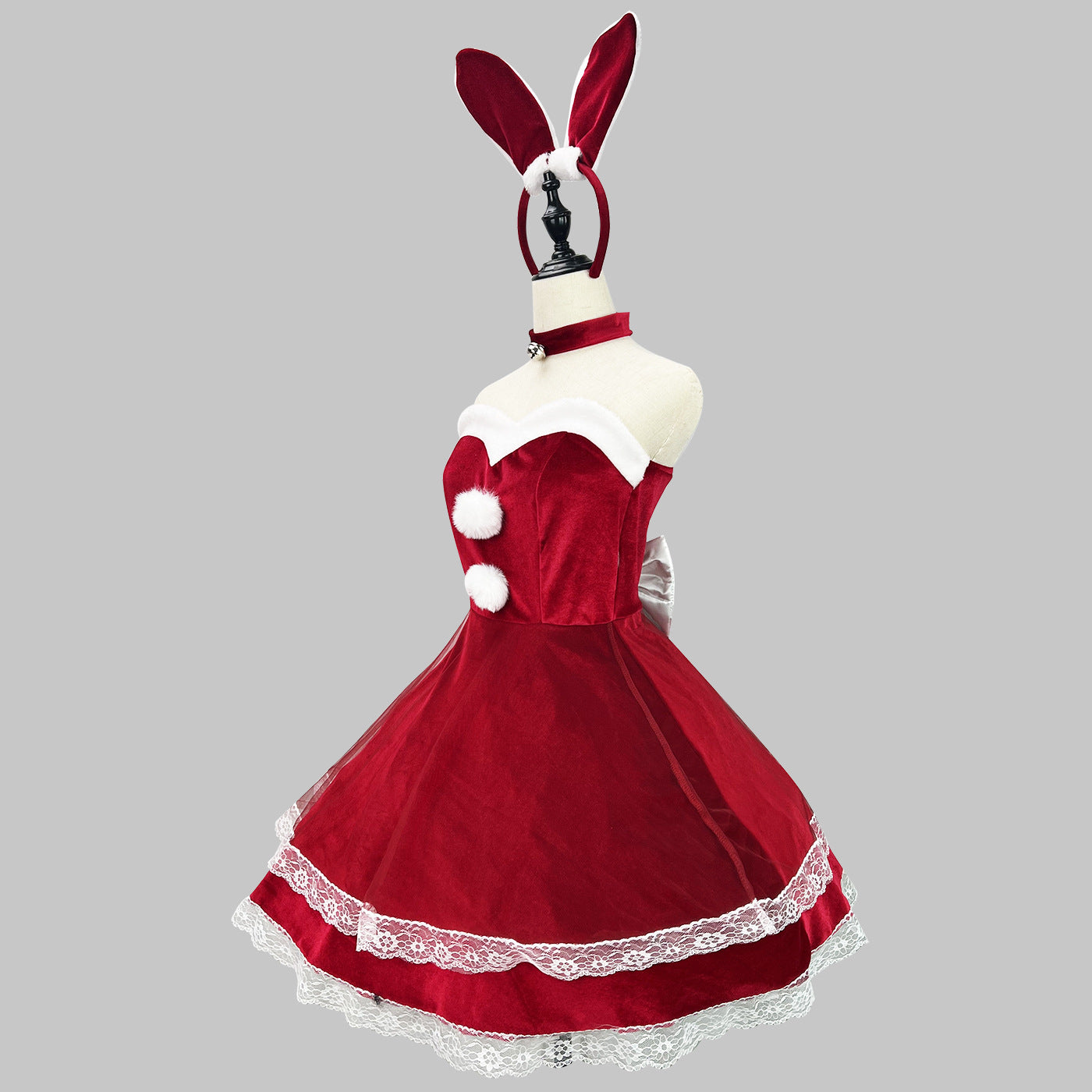 Christmas Role Play Party Women Lady Red Pink Lolita Suit