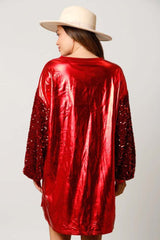 Merry Christmas Sequin Foil Mini Dress