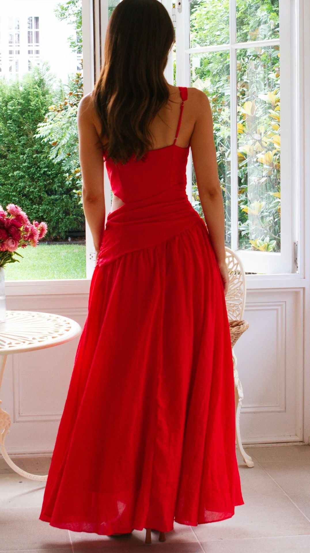 Sleeveless Paneled Long Dress
