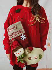 Christmas Sweater With Stocking Detail