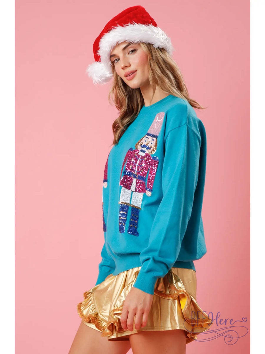 Christmas Sequin Embroidered Sweatshirt