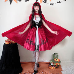 Red Riding Hood Cosplay Costume Halloween Dress