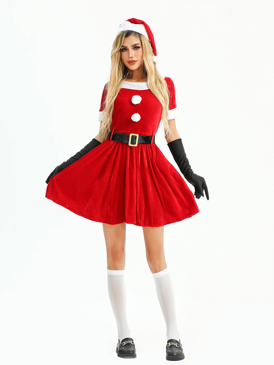 Vestido rojo de cosplay navideño