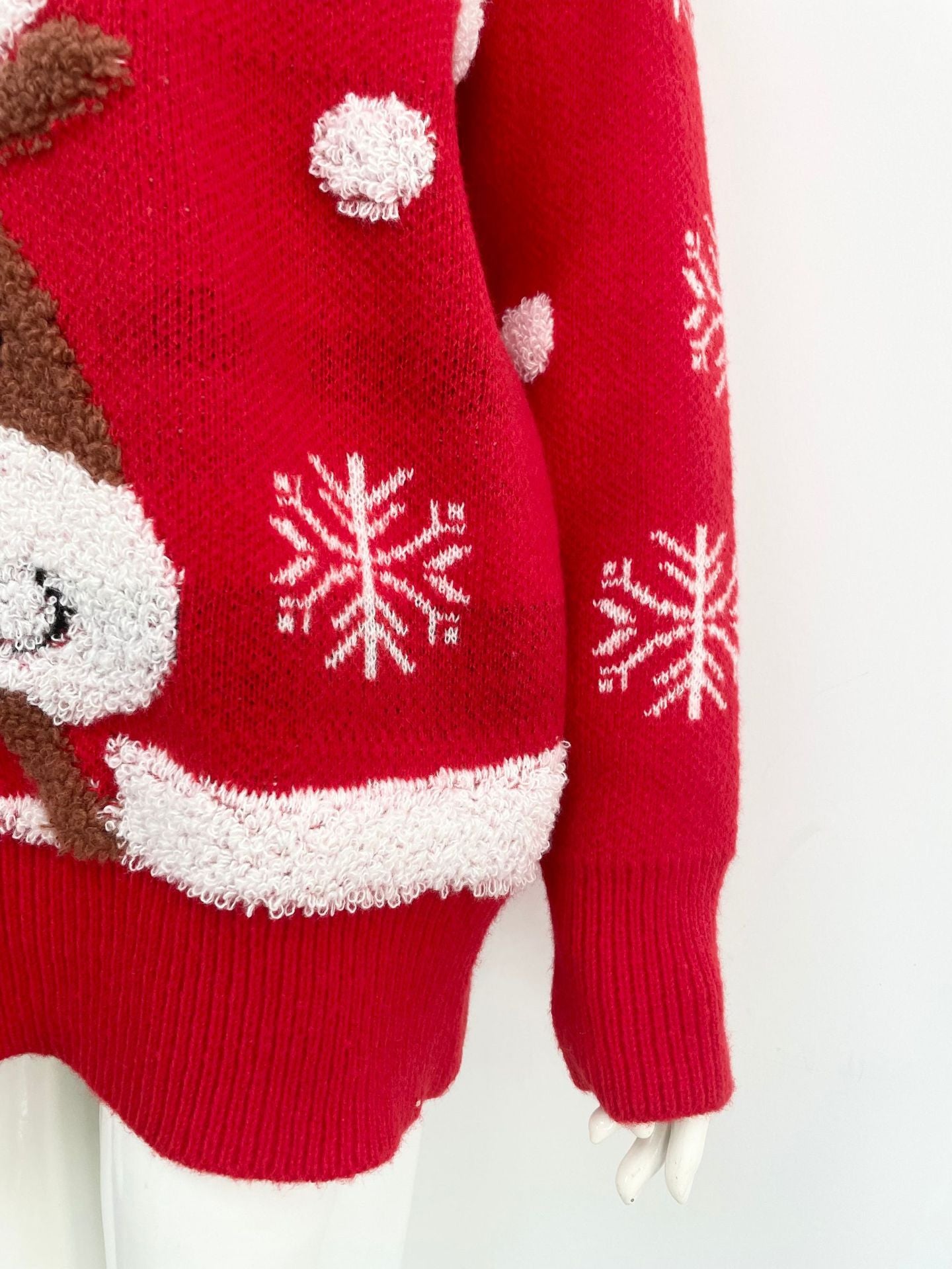 Textured reindeer Christmas Sweater