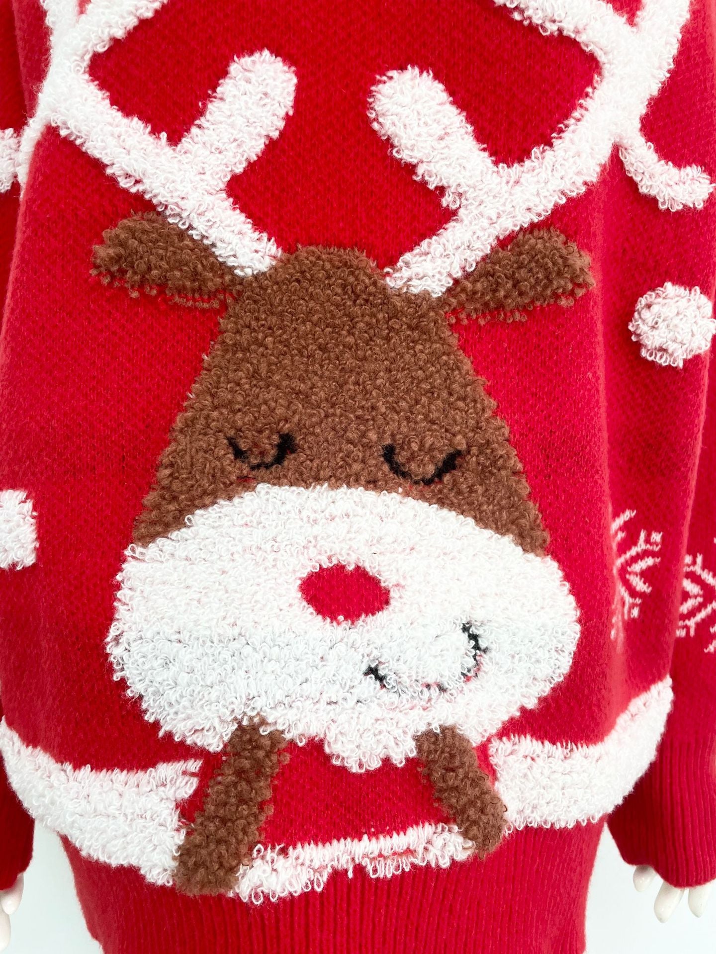 Textured reindeer Christmas Sweater